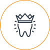 Tooth with crown icon representing dental care or cosmetic dentistry services.