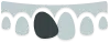 Gray silhouettes of family members standing together in a row