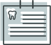 Dental appointment card or patient information form with tooth icon and blank lines